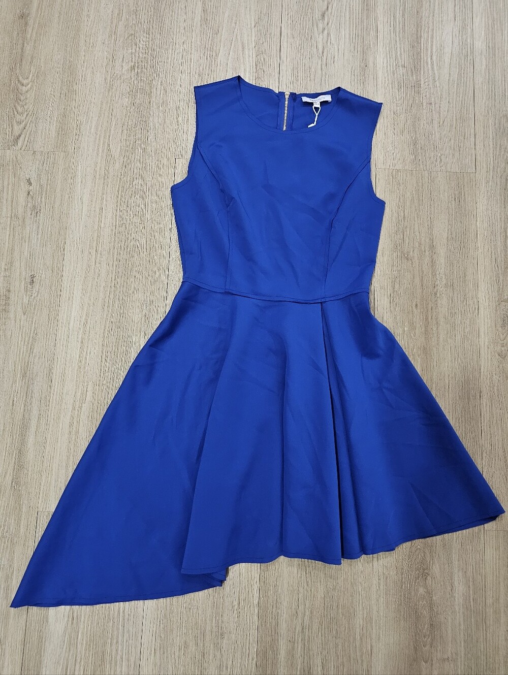 Lucy Paris Royal Blue Asymmetric Hem Sleeveless Fit & Flare Dress Size S NWT